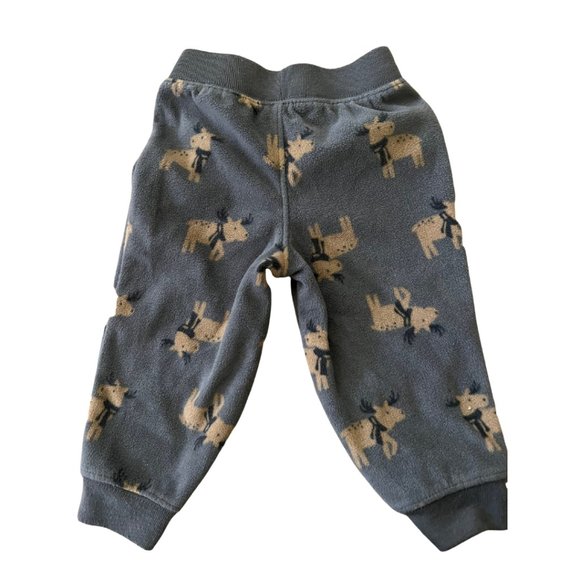 Baby Fleece Jogger pants with Moose Print - Picture 2 of 4
